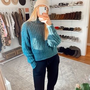 High neck cropped (ish) sweater